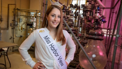 Grace Herdelin is preparing to compete in the Miss New Jersey scholarship competition while finishing a degree in chemical engineering. 