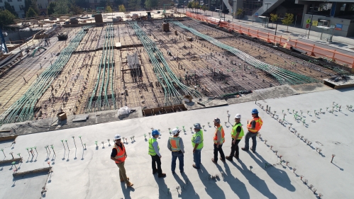 Construction workers at a site