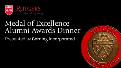 Black background with text announcing Medal of Excellence Awards Dinner
