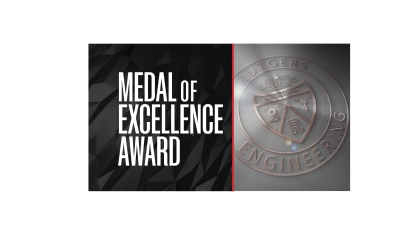 Medal of Excellence Award graphic in black, white, and grey.