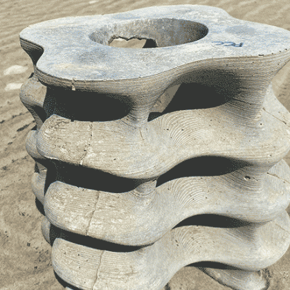 Concrete structure on beach