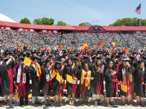 School of Engineering graduates cheer at commencement celebrating Rutgers 250th anniversary