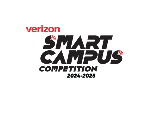 Verizon logo in red, upper left of image. Text that says SMART CAMPUS Competition.