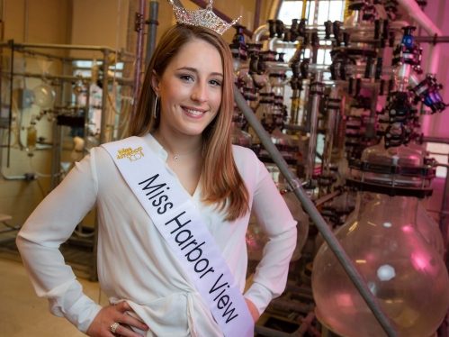 Grace Herdelin is preparing to compete in the Miss New Jersey scholarship competition while finishing a degree in chemical engineering. 