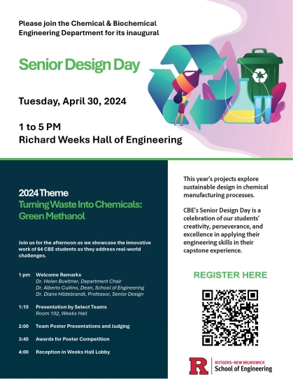Chemical and Biochemical Engineering Senior Design Day Flyer