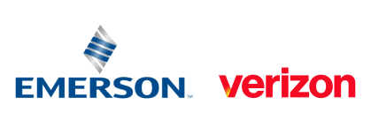 Side by side Emerson and Verizon logos