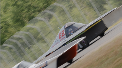 Solar car racing on roadway