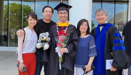 Family celebrating a graduation